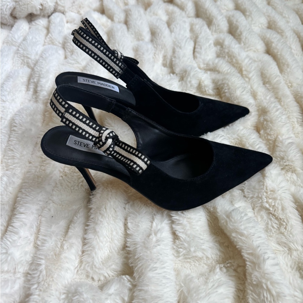 Steve Madden Black Suede Bri Pump Women's Heels